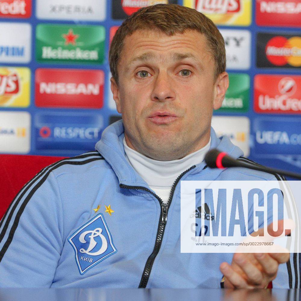 Feb. 23, 2016 - Kiev, ukraine - A retired Ukrainian football forward turned midfielder, who is currently managing the Ukrainian club FC Dynamo Kyiv Serhiy Rebrov is seen during a press conference PK Pressekonferenz at the training camp of the team, in Kiev, Ukraine, 23 February, 2016. FC Dynamo Kyiv will face Manchester City in the UEFA Champions League round of 16 football match,on 24 February,2016. FC Dynamo Kyiv manager Serhii Rebrov press conference - ZUMAn230