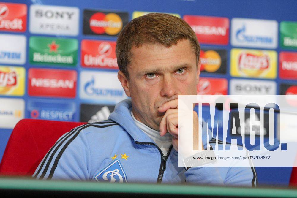 Feb. 23, 2016 - Kiev, ukraine - A retired Ukrainian football forward turned midfielder, who is currently managing the Ukrainian club FC Dynamo Kyiv Serhiy Rebrov is seen during a press conference PK Pressekonferenz at the training camp of the team, in Kiev, Ukraine, 23 February, 2016. FC Dynamo Kyiv will face Manchester City in the UEFA Champions League round of 16 football match,on 24 February,2016. FC Dynamo Kyiv manager Serhii Rebrov press conference - ZUMAn230