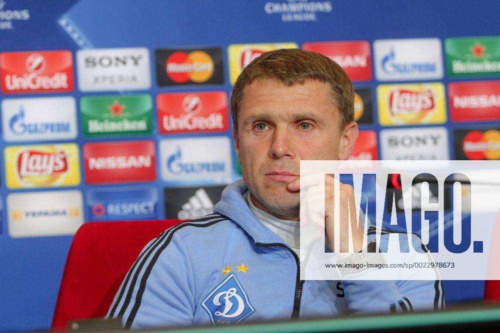 Feb. 23, 2016 - Kiev, ukraine - A retired Ukrainian football forward turned midfielder, who is currently managing the Ukrainian club FC Dynamo Kyiv Serhiy Rebrov is seen during a press conference PK Pressekonferenz at the training camp of the team, in Kiev, Ukraine, 23 February, 2016. FC Dynamo Kyiv will face Manchester City in the UEFA Champions League round of 16 football match,on 24 February,2016. FC Dynamo Kyiv manager Serhii Rebrov press conference - ZUMAn230