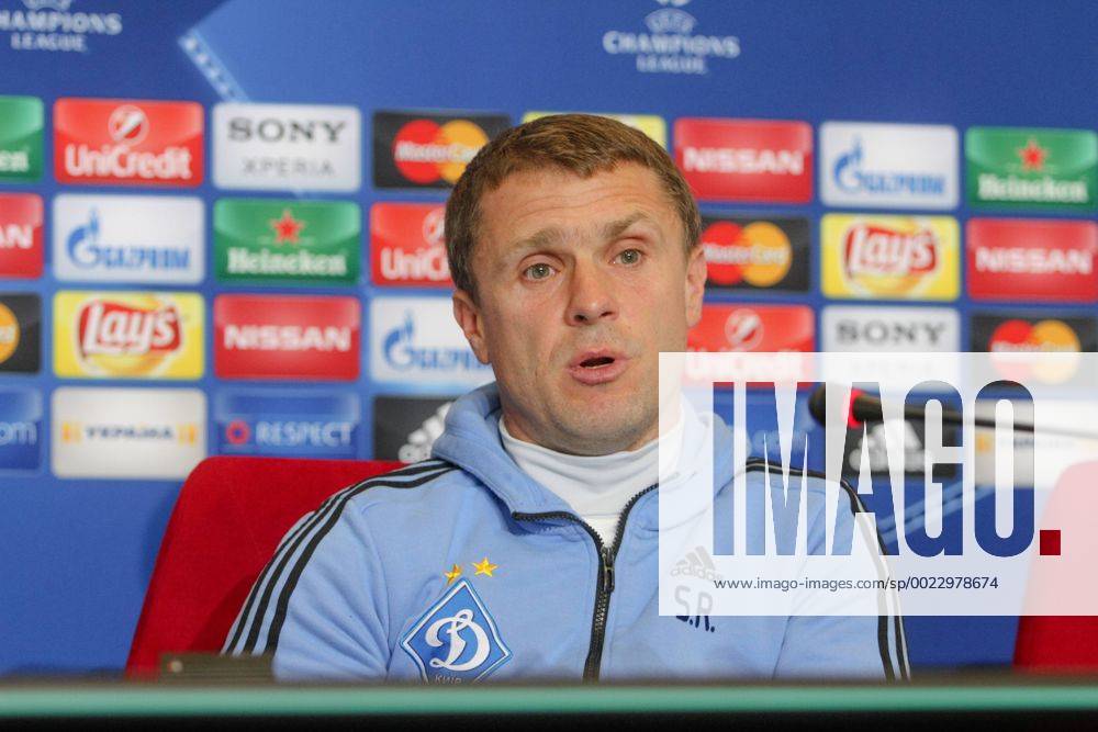 Feb. 23, 2016 - Kiev, ukraine - A retired Ukrainian football forward turned midfielder, who is currently managing the Ukrainian club FC Dynamo Kyiv Serhiy Rebrov is seen during a press conference PK Pressekonferenz at the training camp of the team, in Kiev, Ukraine, 23 February, 2016. FC Dynamo Kyiv will face Manchester City in the UEFA Champions League round of 16 football match,on 24 February,2016. FC Dynamo Kyiv manager Serhii Rebrov press conference - ZUMAn230