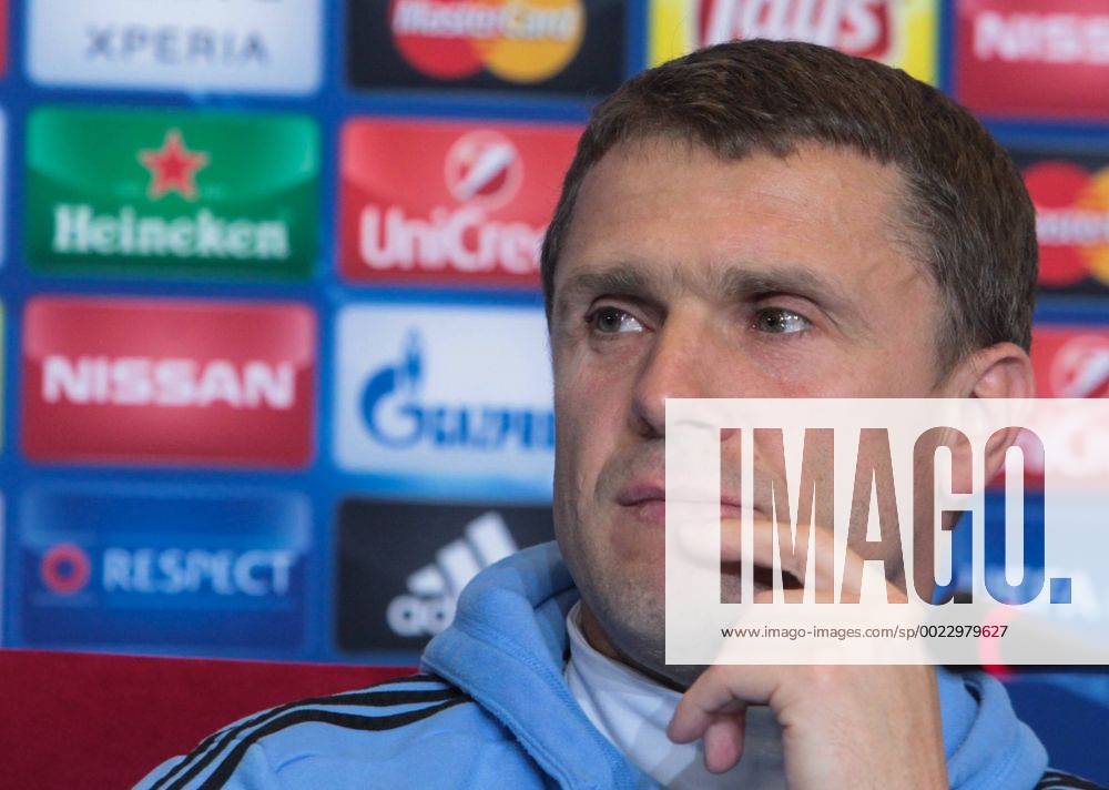 Feb. 23, 2016 - Kiev, Ukraine - The coach of FC Dynamo (Kiev) Serhii Rebrov during a press conference PK Pressekonferenz before the match 1 8 finals of the Champions League between FC Dynamo (Kiev, Ukraine) and FC Manchester City (Manchester, England) in Kiev. Soccer 2016 - FC Dynamo vs Manchester City - ZUMAp133