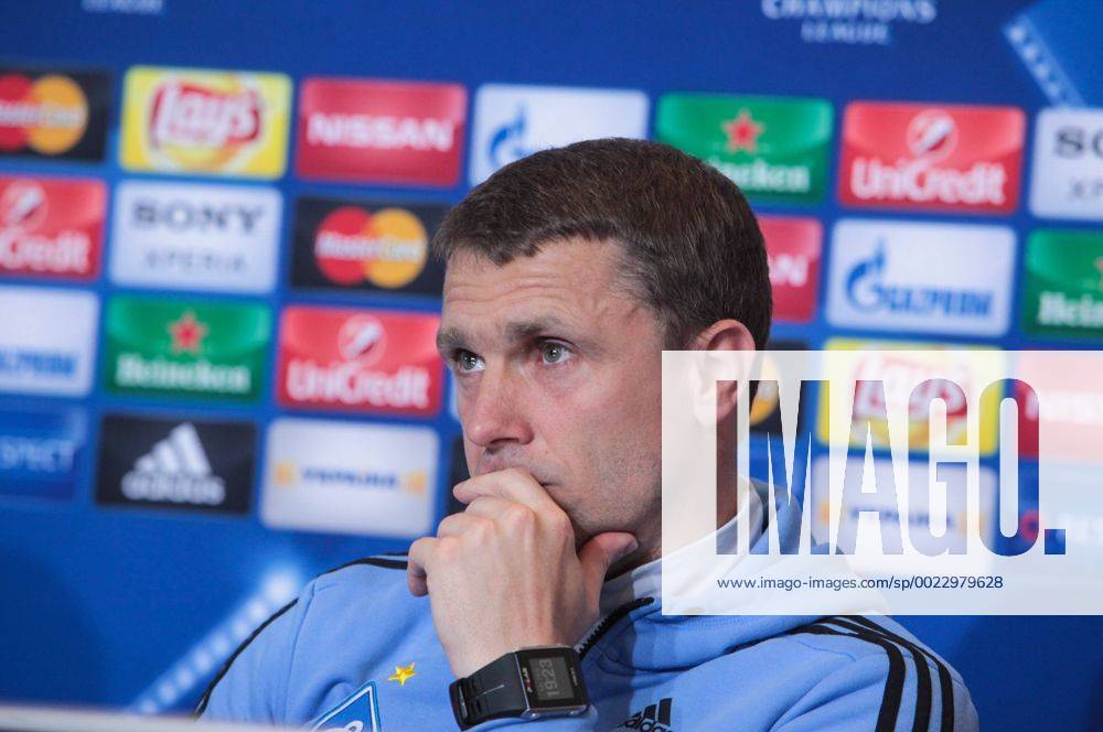 Feb. 23, 2016 - Kiev, Ukraine - The coach of FC Dynamo (Kiev) Serhii Rebrov during a press conference PK Pressekonferenz before the match 1 8 finals of the Champions League between FC Dynamo (Kiev, Ukraine) and FC Manchester City (Manchester, England) in Kiev. Soccer 2016 - FC Dynamo vs Manchester City - ZUMAp133