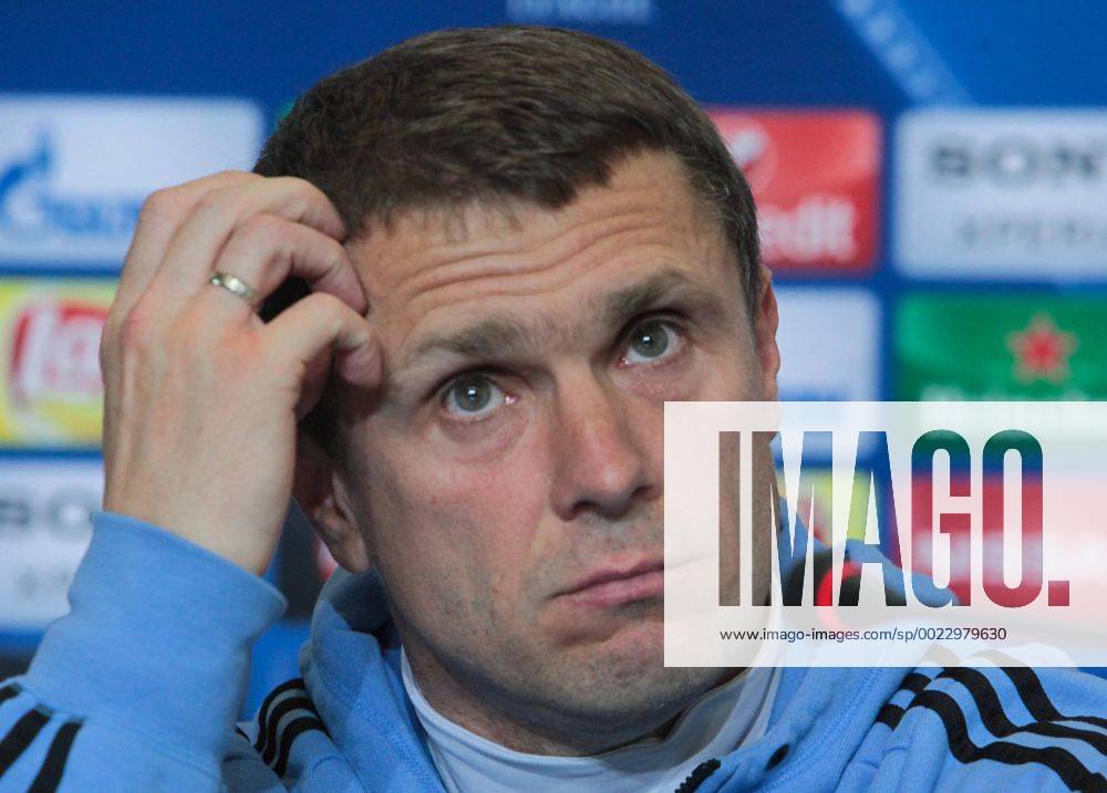 Feb. 23, 2016 - Kiev, Ukraine - The coach of FC Dynamo (Kiev) Serhii Rebrov during a press conference PK Pressekonferenz before the match 1 8 finals of the Champions League between FC Dynamo (Kiev, Ukraine) and FC Manchester City (Manchester, England) in Kiev. Soccer 2016 - FC Dynamo vs Manchester City - ZUMAp133