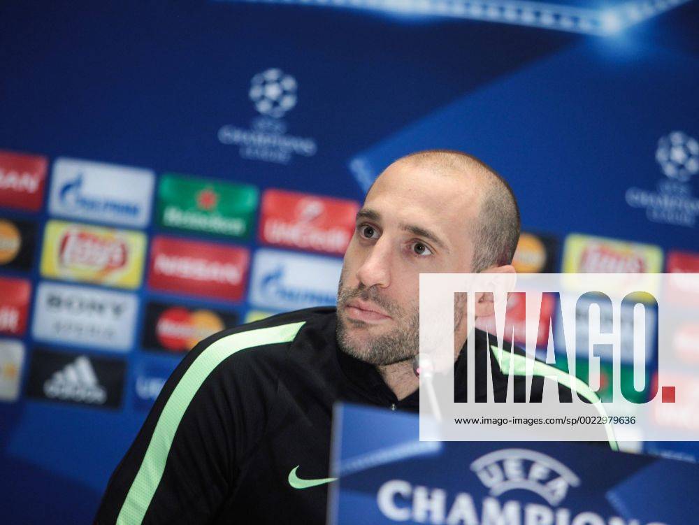 Feb. 23, 2016 - Kiev, Ukraine - The player of FC Manchester City (England) Pablo Zabaleta during a press conference PK Pressekonferenz before the match 1 8 finals of the Champions League between FC Dynamo (Kiev, Ukraine) and FC Manchester City (Manchester, England) in Kiev. Soccer 2016 - FC Dynamo vs Manchester City - ZUMAp133