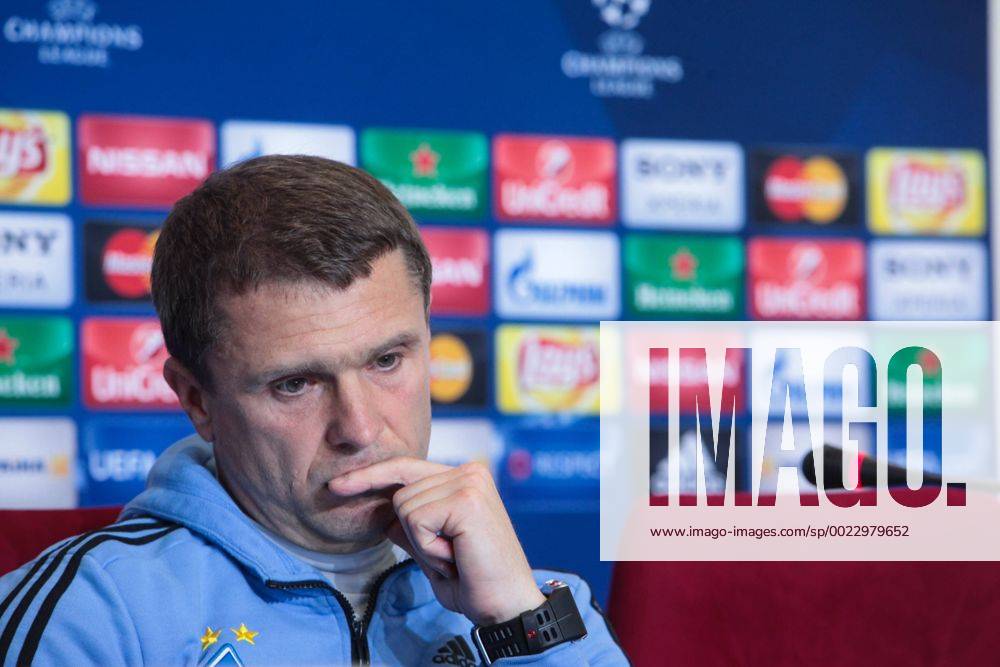 Feb. 23, 2016 - Kiev, Ukraine - The coach of FC Dynamo (Kiev) Serhii Rebrov during a press conference PK Pressekonferenz before the match 1 8 finals of the Champions League between FC Dynamo (Kiev, Ukraine) and FC Manchester City (Manchester, England) in Kiev. Soccer 2016 - FC Dynamo vs Manchester City - ZUMAp133