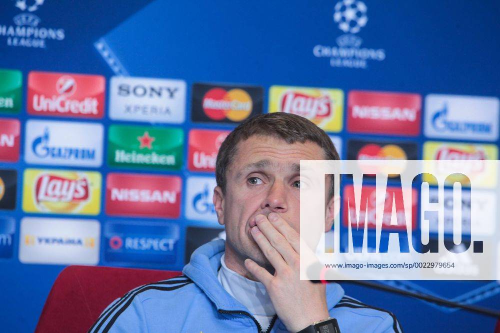 Feb. 23, 2016 - Kiev, Ukraine - The coach of FC Dynamo (Kiev) Serhii Rebrov during a press conference PK Pressekonferenz before the match 1 8 finals of the Champions League between FC Dynamo (Kiev, Ukraine) and FC Manchester City (Manchester, England) in Kiev. Soccer 2016 - FC Dynamo vs Manchester City - ZUMAp133
