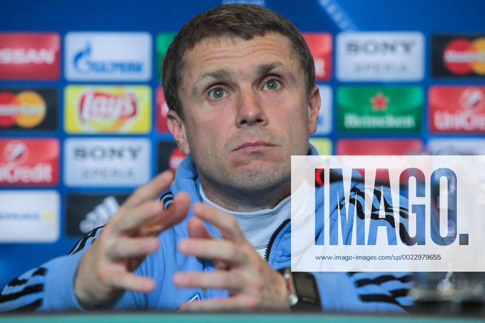 Feb. 23, 2016 - Kiev, Ukraine - The coach of FC Dynamo (Kiev) Serhii Rebrov during a press conference PK Pressekonferenz before the match 1 8 finals of the Champions League between FC Dynamo (Kiev, Ukraine) and FC Manchester City (Manchester, England) in Kiev. Soccer 2016 - FC Dynamo vs Manchester City - ZUMAp133