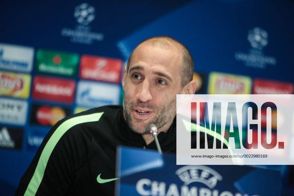 Feb. 23, 2016 - Kiev, Ukraine - The player of FC Manchester City (England) Pablo Zabaleta during a press conference PK Pressekonferenz before the match 1 8 finals of the Champions League between FC Dynamo (Kiev, Ukraine) and FC Manchester City (Manchester, England) in Kiev. The open training of FC Manchester City - ZUMAp133