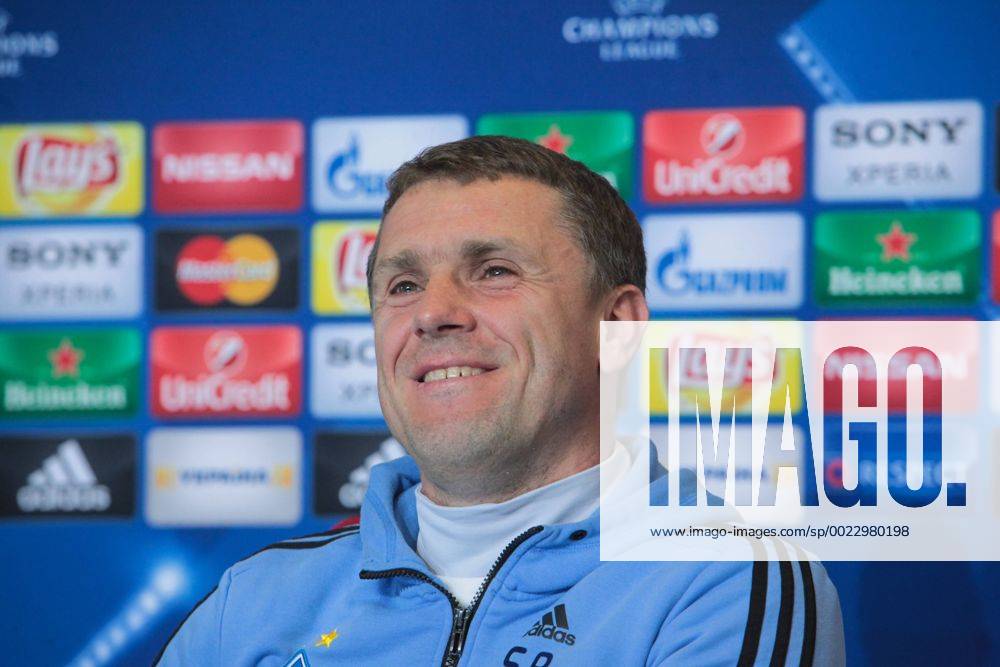 Feb. 23, 2016 - Kiev, Ukraine - The coach of FC Dynamo (Kiev) Serhii Rebrov during a press conference PK Pressekonferenz before the match 1 8 finals of the Champions League between FC Dynamo (Kiev, Ukraine) and FC Manchester City (Manchester, England) in Kiev. FC Dynamo press conference and open traning - ZUMAp133