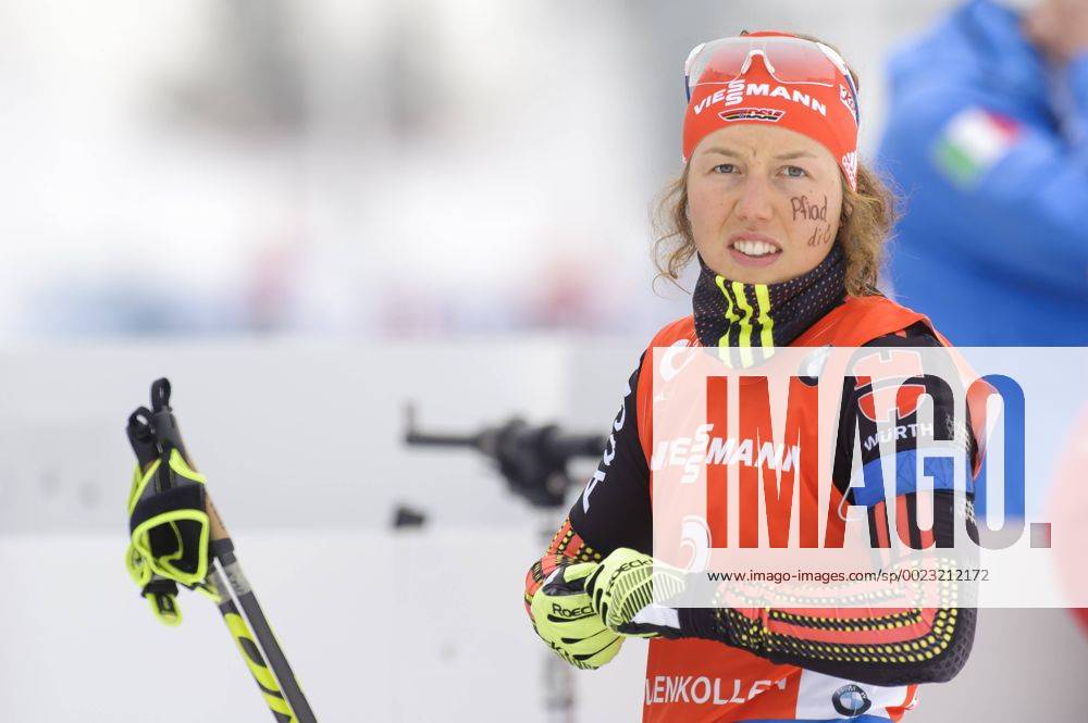 Laura Dahlmeier Aktion IBU World Championships Biathlon 12,5 KM Massenstart der Frauen in Oslo, Norwegen am 13.03.2016