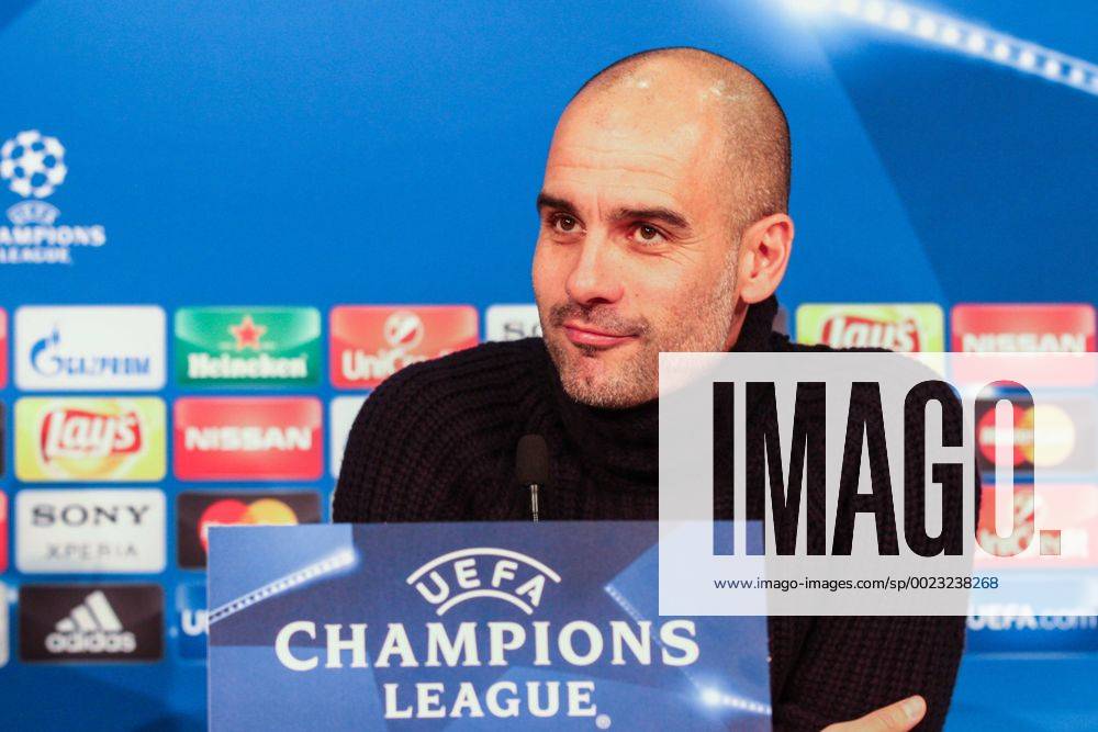 Munich, Germany - FC Bayern München coach Pap Guardiola during the Uefa Champions League Round of 16 press conference PK Pressekonferenz BAYERN MUNICH - JUVENTUS on 15 03 16 at the Allianz Arena in Munich, Germany. Josep Guardiola Press Conference - ZUMAn230
