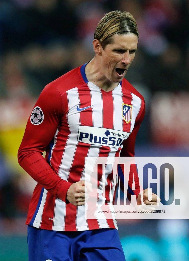 Fußball, Champions League, Atletico Madrid - PSV Eindhoven Atletico de Madrid Fernando Torres celebrates his goal in the penalty round against PSV Eindhoven during the Champions League round 16 second leg match held at Vicente Calderon stadium in Madrid, Spain, 15 March 2016. ATLETICO MADRID VS PSV ENINDHOVEN !ACHTUNG: NUR REDAKTIONELLE NUTZUNG! MAD039 20160316-635936839558752413