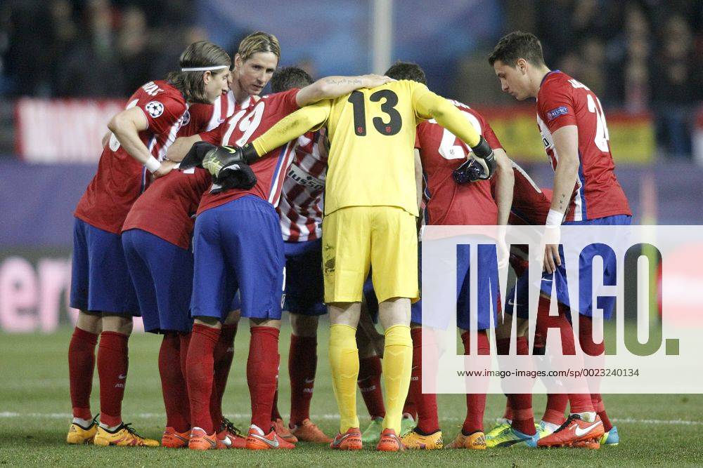 Fußball, Champions League, Atletico Madrid - PSV Eindhoven Atletico de Madrid s players before extra time during UEFA Champions League match. March 15,2016. (20160315162)