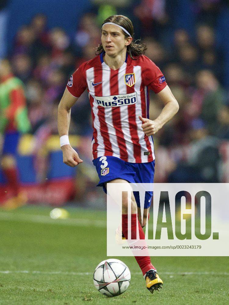 Filipe Luis of Club Atletico de Madrid during the UEFA Champions League Round of 16, Second leg match between Atletico madrid and PSV Eindhoven on March 15, 2016 at the Estadio Vicente Calder& 243;n in Madrid, Spain. Atletico Madrid v PSV Eindhoven UEFA Champions League 2015 2016 IVx 5165451