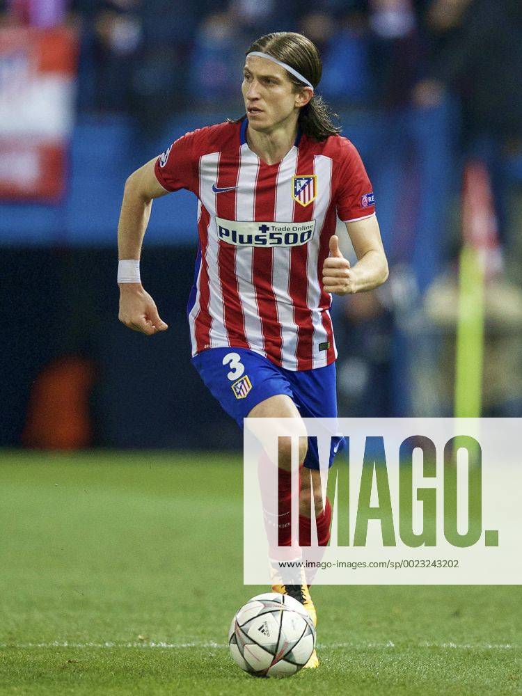 Filipe Luis of Club Atletico de Madrid during the UEFA Champions League Round of 16, Second leg match between Atletico madrid and PSV Eindhoven on March 15, 2016 at the Estadio Vicente Calder& 243;n in Madrid, Spain. Atletico Madrid v PSV Eindhoven UEFA Champions League 2015 2016 IVx 5165502