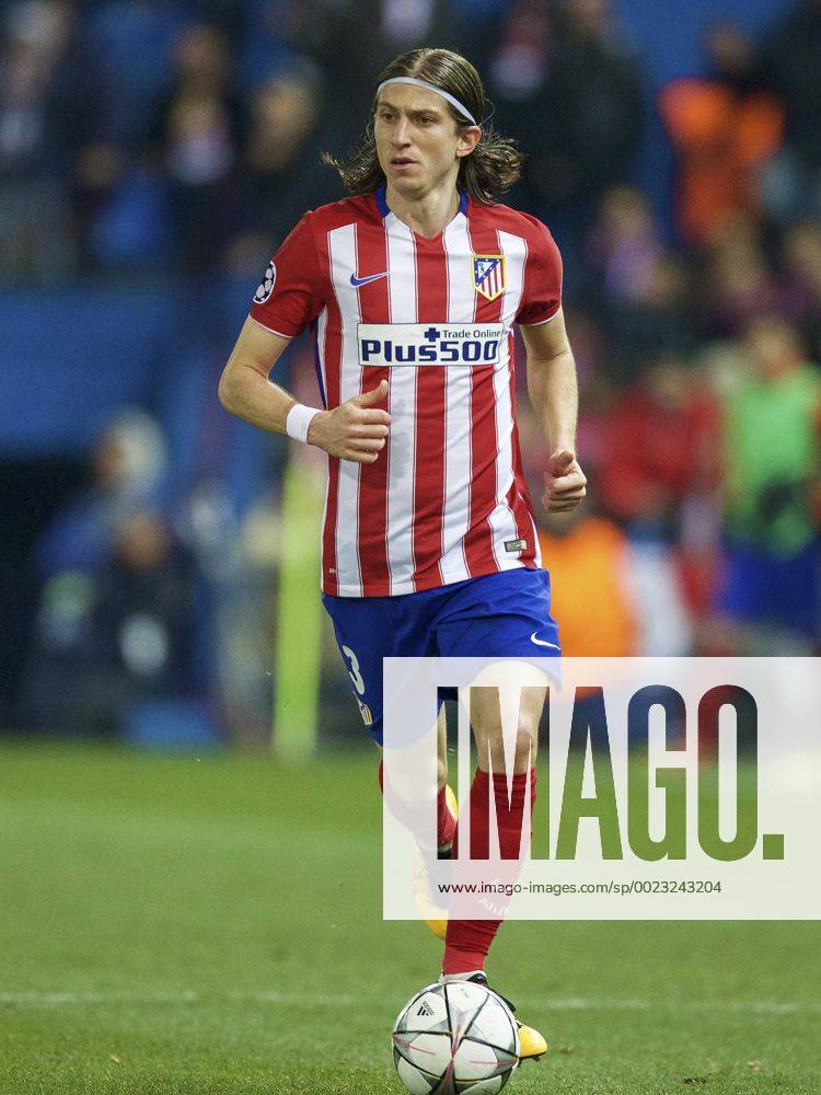 Filipe Luis of Club Atletico de Madrid during the UEFA Champions League Round of 16, Second leg match between Atletico madrid and PSV Eindhoven on March 15, 2016 at the Estadio Vicente Calder& 243;n in Madrid, Spain. Atletico Madrid v PSV Eindhoven UEFA Champions League 2015 2016 IVx 5165504