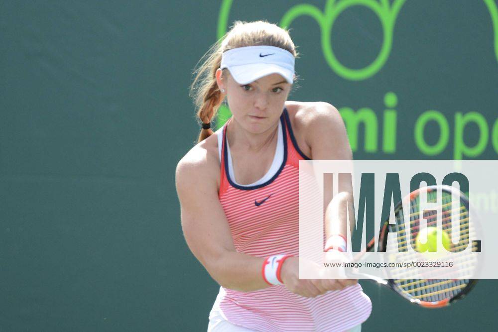 Miami, Florida, United States - KATIE SWAN of Great Britain in action in her match vs. S. Crawford at the Miami Open Tennis 2016 - Miami Open - Day 2 - ZUMAl132