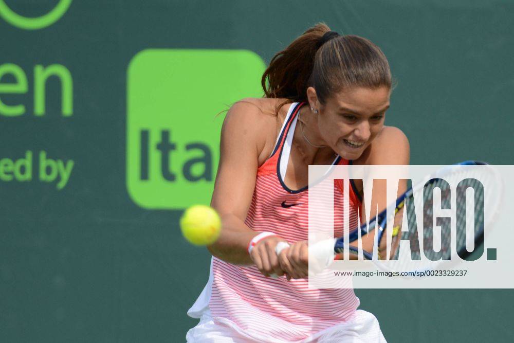 Miami, Florida, United States - MARIA SAKKARI of Greece in action in her match vs. A.Krunic at the Miami Open Tennis 2016 - Miami Open - Day 2 - ZUMAl132