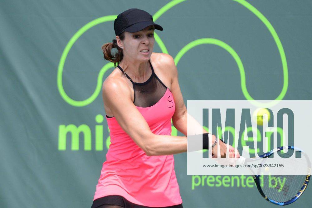 Miami, Florida, United States - GALINA VOSKOBOEVA in her match vs. A. Cornet at the Miami Open. Tennis 2016 - Miami Open - Day 3 - ZUMAl132