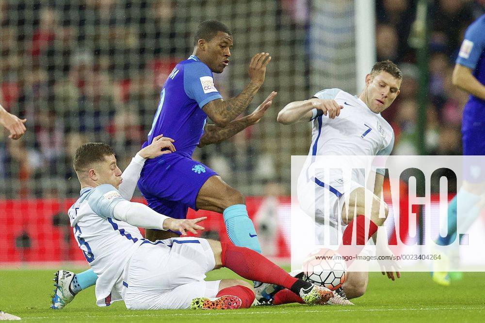 (L-R) Ross Barkley of England, Georginio Wijnaldum of Holland, James Milner of England Maurice van Steen London England v Netherlands IVx 5232708