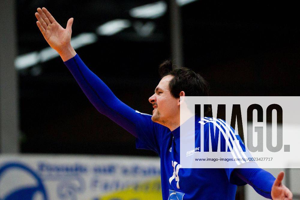 Herrsching Baptiste Geiler ( 14, Friedrichshafen); Volleyball Bundesliga Herren Play-Off Viertelfinale, Nikolaushalle, Herrsching Germany, 20160331; Partie TSV Herrsching vs VfB Friedrichshafen;