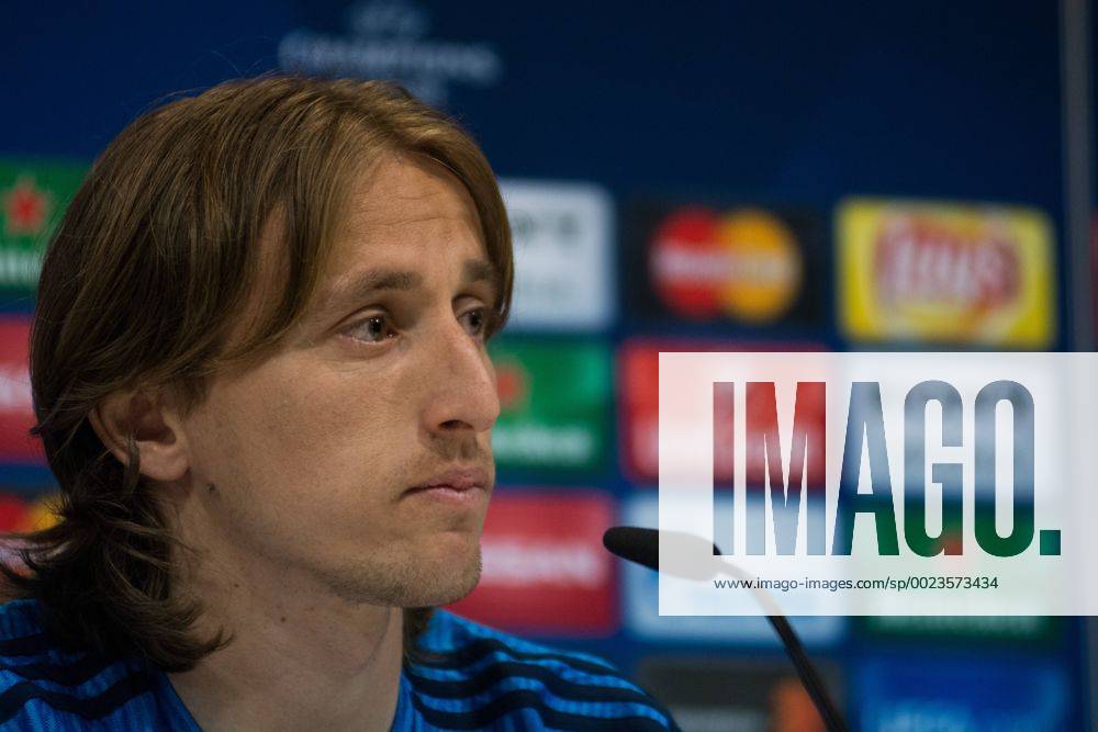 Spain: Real Madrid press conference PK Pressekonferenz Real Madrid player Luka Modric during a press conference a day before Champions League match against Wolfsburgo. MarcosxdelxMazo
