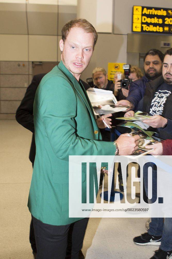 Manchester, Lancashire, UK - Manchester UK. US Masters champion David Willett arrives back in Britain at Manchester Airport this morning after scooping the £1.8M top prize in Augusta. David Willett - ZUMAl94_
