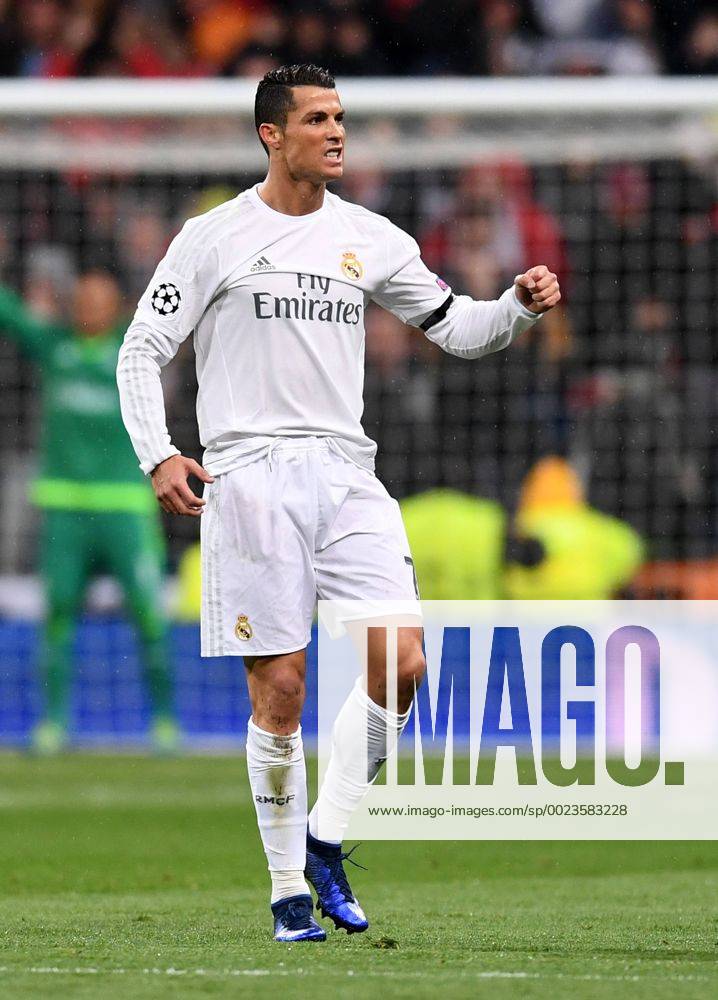 FUSSBALL CHAMPIONS LEAGUE SAISON 2015 2016 VIERTELFINALE RUECKSPIEL Real Madrid - VfL Wolfsburg 12.04.2016 Cristiano Ronaldo (Real Madrid) bejubelt seinen Treffer zum 2:0