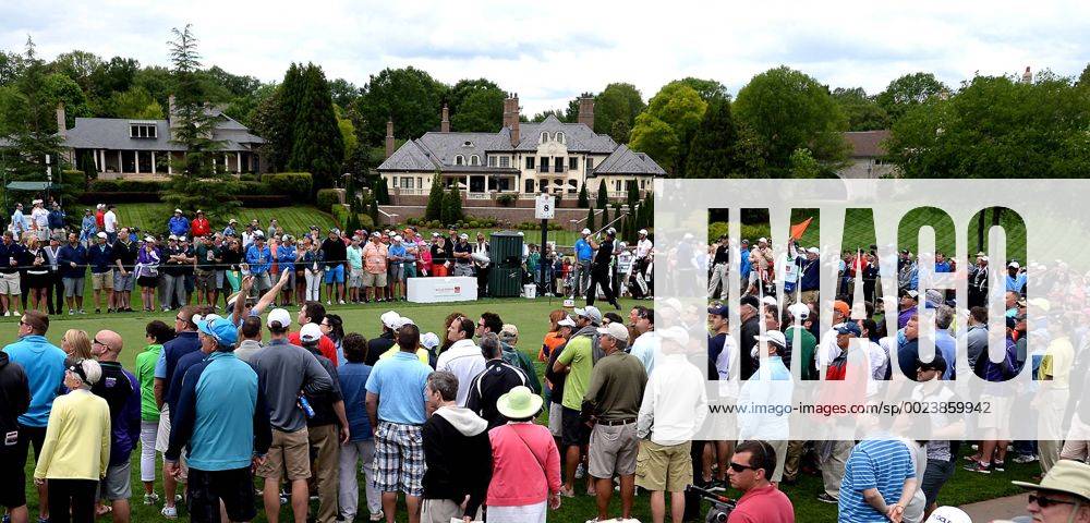 Charlotte, NC, USA - Phil Mickelson follows through on his drive from the eighth tee box as the gallery looks on during second round action of the Wells Fargo Championship at Quail Hollow Club on May 6, 2016 in Charlotte, N.C. Mickelson finished the round at -5. Wells Fargo Championship - ZUMAm67_