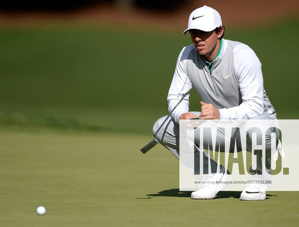 Charlotte, NC, USA - Rory McIlroy looks over his putting line on the 15th green during the second round of the Wells Fargo Championship at Quail Hollow Club on Friday, May 6, 2016, in Charlotte, N.C. Wells Fargo Championship - ZUMAm67_