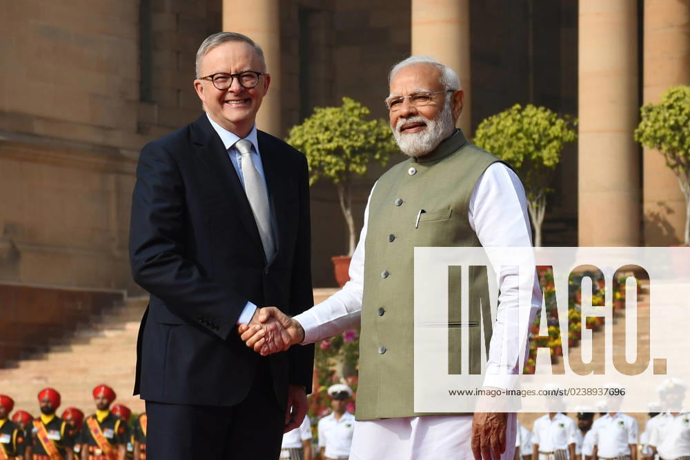 Indian Prime Minister Narendra modi welcome his Australian counterpart Anthony Albanese MP, at Rashtrapati bhavan in New Delhi on Friday, 10, March 2023 on his three day official visited to India, New Delhi India - ZUMAb226 20230310_zip_b226_004