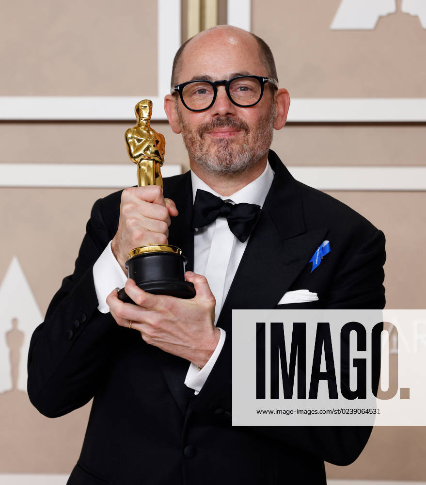 Edward Berger, winner of the award for Best International Feature Film for All Quiet on the Western Front???, appears backstage with his Oscar during the 95th annual Academy Awards at Loews Hollywood Hotel in the Hollywood section of Los Angeles on Sunday, March 12, 2023. LAP20230312263 JOHNxANGELILLO