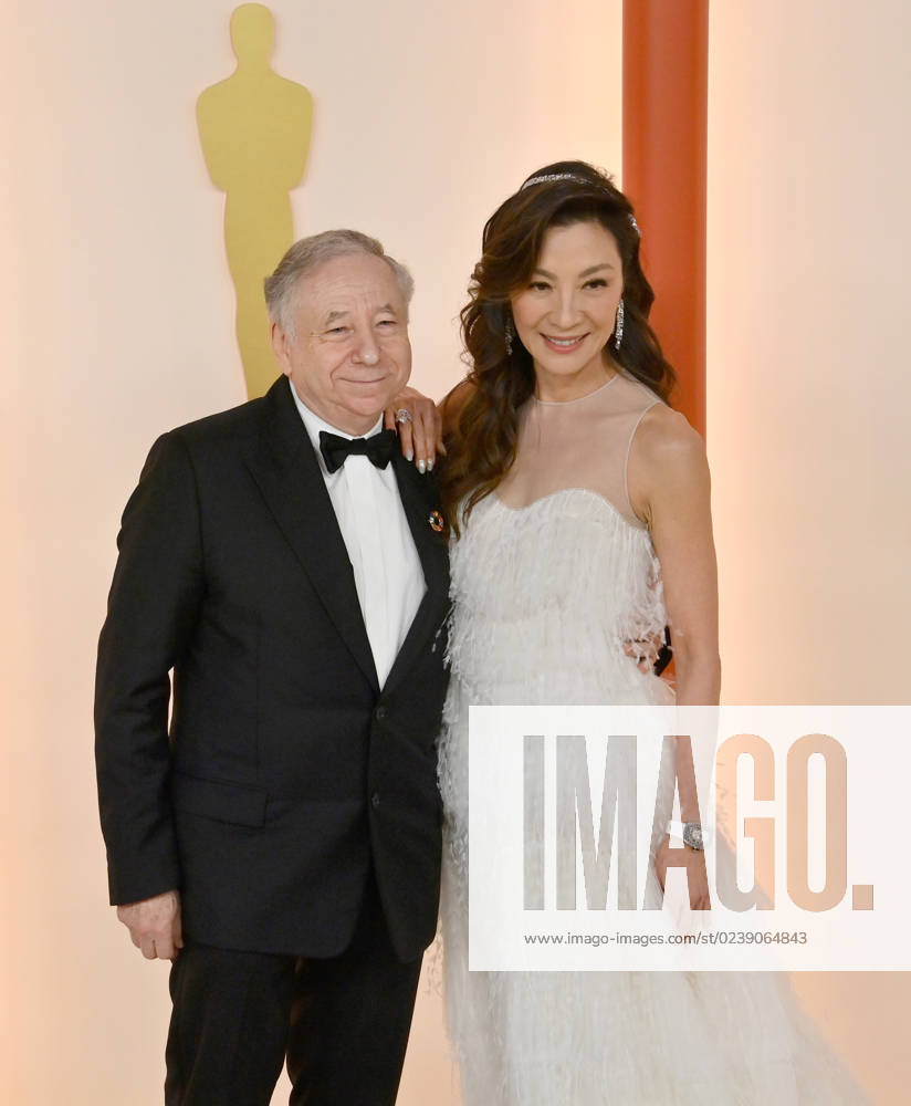 Jean Todt and Michelle Yeoh attend the 95th annual Academy Awards at the Dolby Theatre in the Hollywood section of Los Angeles on Sunday, March 12, 2023. LAP2023031211283 JIMxRUYMEN