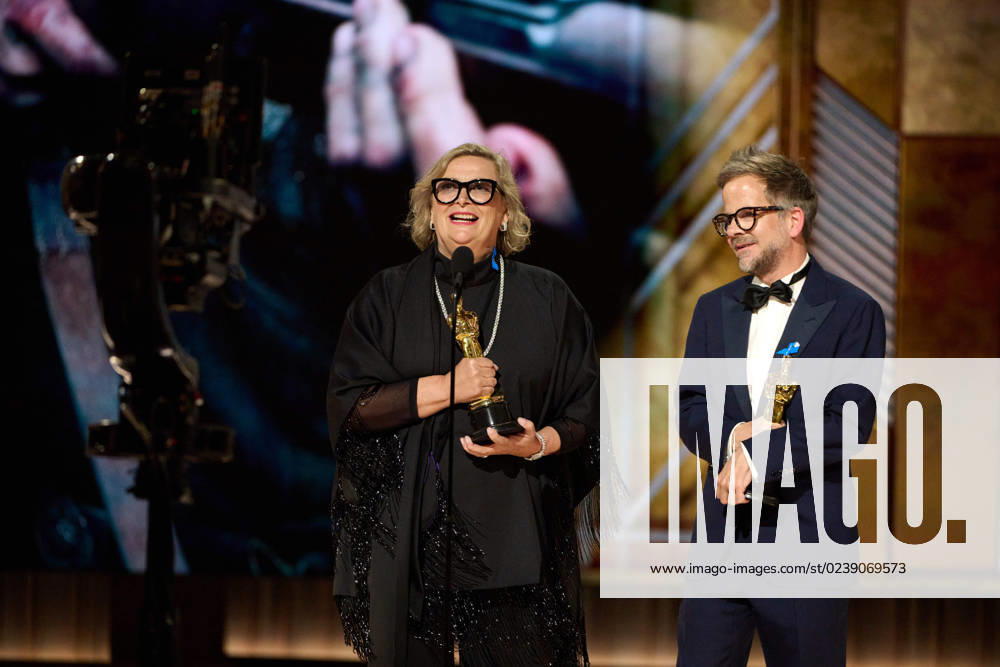 Ernestine Hipper and Christian M. Goldbeck accept the Oscar® for Production Design during the live ABC telecast of the 95th Oscars® at the Dolby® Theatre at Ovation Hollywood on Sunday