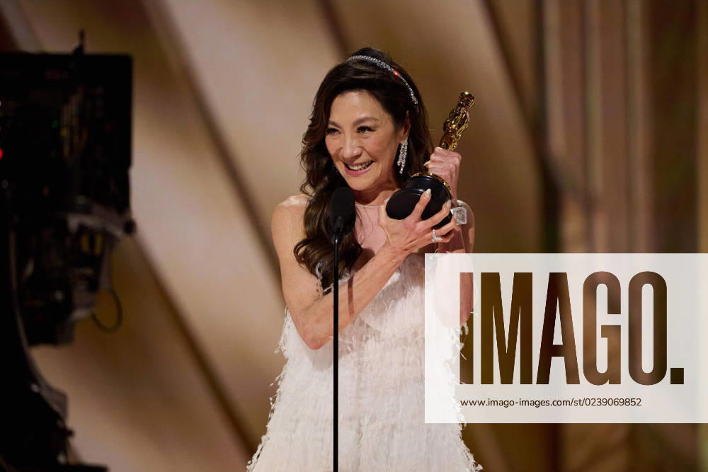 Michelle Yeoh accepts the OscarÂ® for Actress in a Leading Role during the live ABC telecast of the 95th OscarsÂ® at the DolbyÂ® Theatre at Ovation Hollywood on Sunday