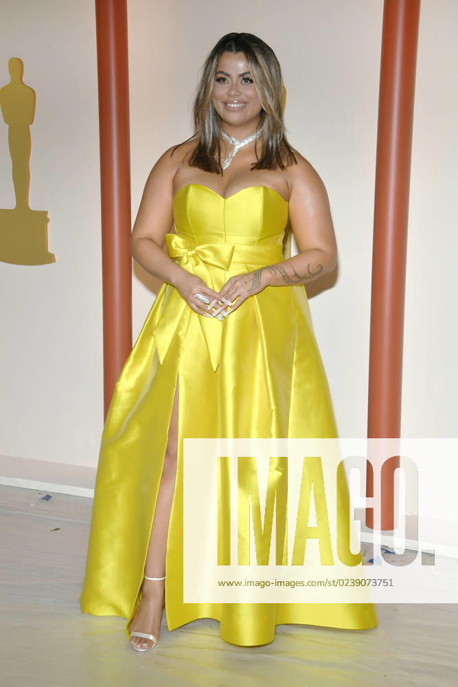 LOS ANGELES, CA - MARCH 12: Drew Afualo at the 95th Academy Awards at the Dolby Theater in Los Angeles, California on March 12, 2023.