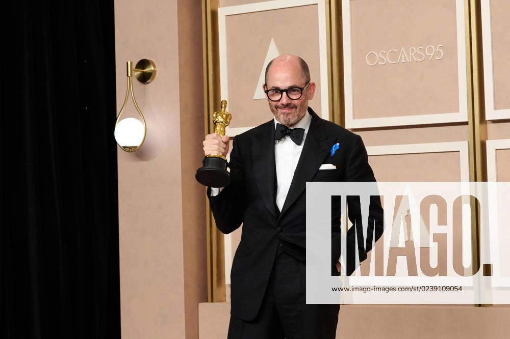 Edward Berger poses backstage with the OscarÂ® for International Feature FIlm during the live ABC telecast of the 95th OscarsÂ® at DolbyÂ® Theatre at Ovation Hollywood on Sunday