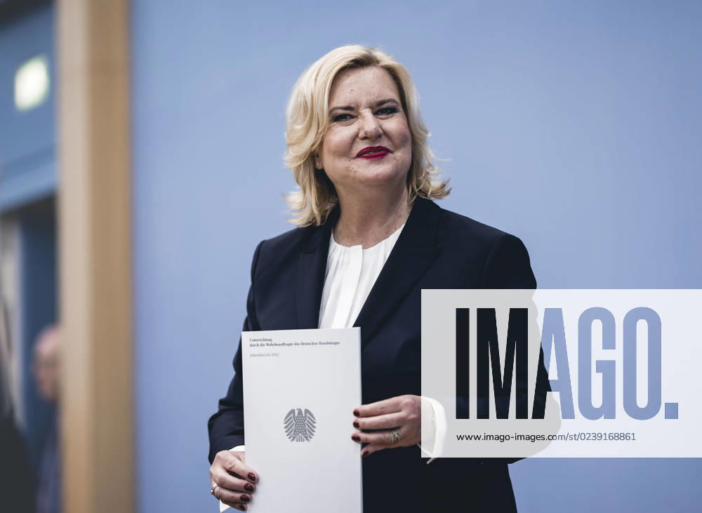 The Commissioner for the Armed Forces of the German Bundestag, Eva Hoegl SPD in the context of the presentation of the Annual Report 2022 at the Federal Press Conference Berlin, 14 03 2023 Berlin Germany.