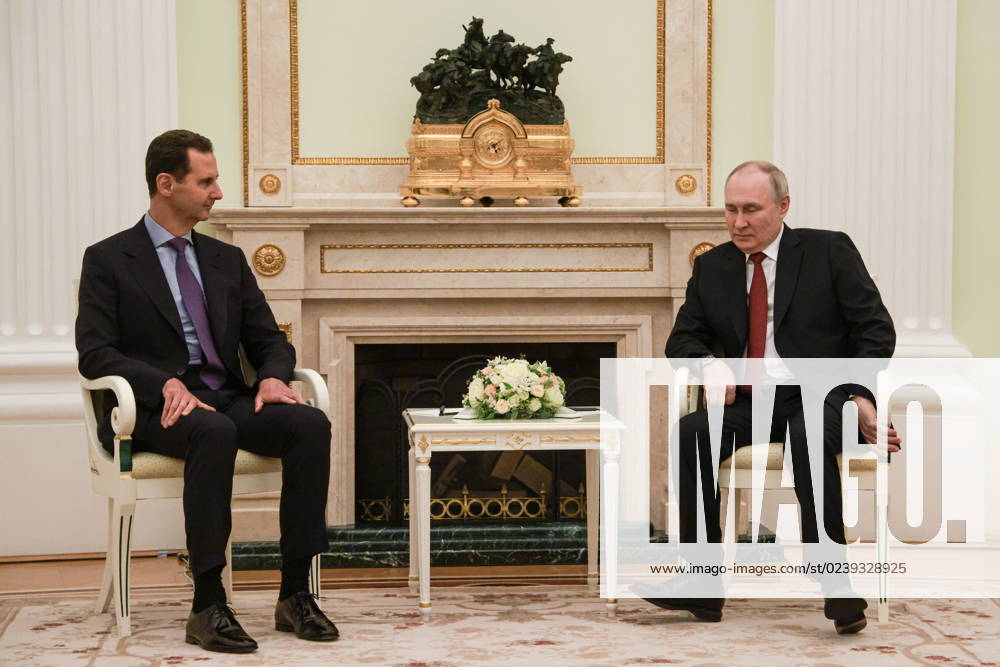 Russland, Wladimir Putin empfängt Baschar al-Assad in Moskau RUSSIA, MOSCOW - MARCH 15, 2023: Syria s President Bashar al-Assad (L) and Russia s President Vladimir Putin meet at the Moscow Kremlin. Vladimir Gerdo TASS 57883107