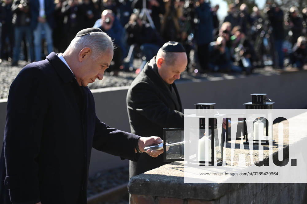 Berlin, Benjamin Netanyahu and Olaf Scholz visit the memorial track 17 in Berlin Grunewald German Chancellor Olaf Scholz and the Prime Minister of the State of Israel Benjamin Netanyahu visit the memorial track 17 in Berlin Grunewald Berlin Germany together on 16 03 2023