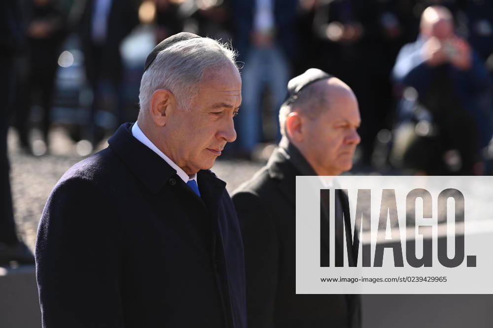 Berlin, Benjamin Netanyahu and Olaf Scholz visit the memorial track 17 in Berlin Grunewald German Chancellor Olaf Scholz and the Prime Minister of the State of Israel Benjamin Netanyahu visit the memorial track 17 in Berlin Grunewald Berlin Germany together on 16 03 2023
