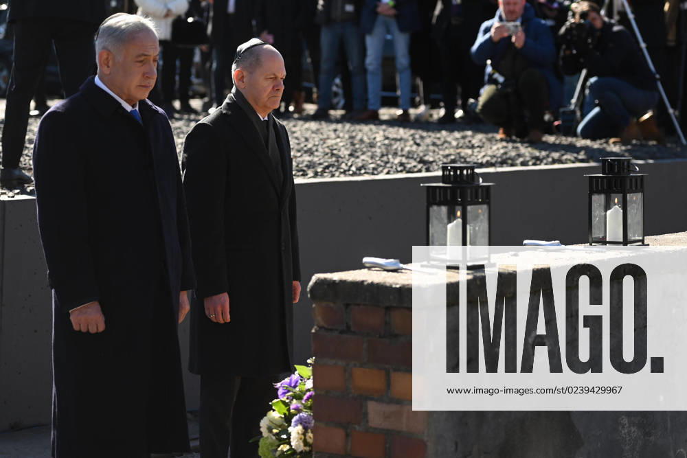 Berlin, Benjamin Netanyahu and Olaf Scholz visit the memorial track 17 in Berlin Grunewald German Chancellor Olaf Scholz and the Prime Minister of the State of Israel Benjamin Netanyahu visit the memorial track 17 in Berlin Grunewald Berlin Germany together on 16 03 2023