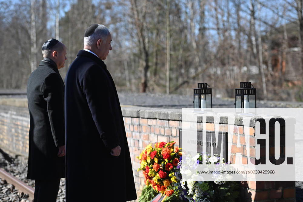 Berlin, Benjamin Netanyahu and Olaf Scholz visit the memorial track 17 in Berlin Grunewald German Chancellor Olaf Scholz and the Prime Minister of the State of Israel Benjamin Netanyahu visit the memorial track 17 in Berlin Grunewald Berlin Germany together on 16 03 2023