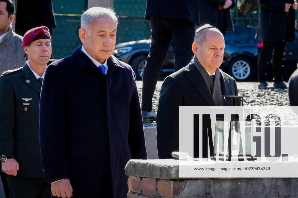 Visit of the Prime Minister of Israel in Berlin during the visit of the memorial track 17 in Berlin Current, 16 03 2023, Berlin, Chancellor Olaf Scholz together with Benjamin Netanyahu the Prime Minister of Israel during the visit of the memorial track 17 in Berlin Berlin