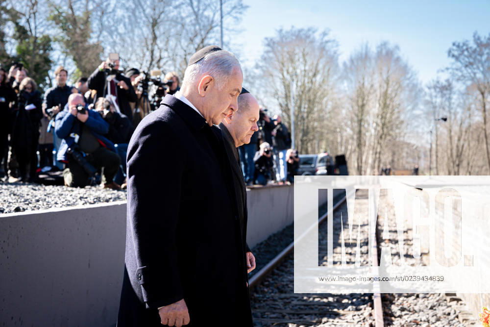 Visit of the Prime Minister of Israel in Berlin during the visit of the memorial track 17 in Berlin Current, 16 03 2023, Berlin, Chancellor Olaf Scholz together with Benjamin Netanyahu the Prime Minister of Israel during the visit of the memorial track 17 in Berlin Berlin