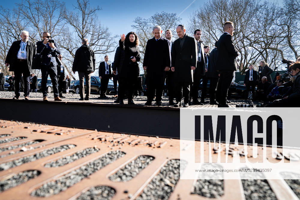 Visit of the Prime Minister of Israel in Berlin during the visit of the memorial track 17 in Berlin Current, 16 03 2023, Berlin, Chancellor Olaf Scholz together with Benjamin Netanyahu the Prime Minister of Israel during the visit of the memorial track 17 in Berlin Berlin