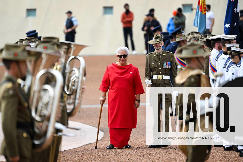 FIAMÄ? NAOMI MATA AFA, Samoan Prime Minister FiamÄ Naomi Mata afa inspects the guard of honour during an official welcome ceremony at Parliament House in Canberra, Wednesday, March 22, 2023. ( NO ARCHIVING, , NO USE IN BOOKS WITHOUT CONSENT CANBERRA ACT AUSTRALIA