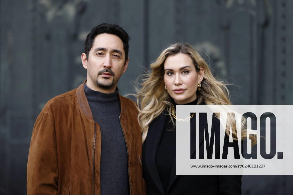 Rapper Eko Fresh Ekrem Bora and his wife musician Sarah Bora inform and advertise together with Cologne police and Weißer Ring e V on the day of the crime victim for more voluntary commitment in the care of crime victims Cologne, 22 03 2023 NRW Germany