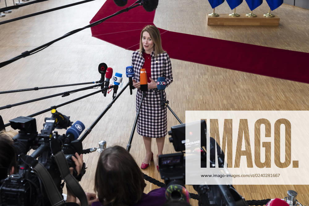 Estonian Prime Minister Kaja Kallas. Arrivals of the heads of state at the EU summit NicolasxLandemardx Pictorium LePictorium_0277501