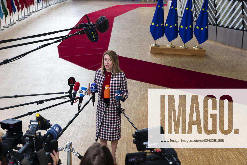 Estonian Prime Minister Kaja Kallas. Arrivals of the heads of state at the EU summit NicolasxLandemardx Pictorium LePictorium_0277502